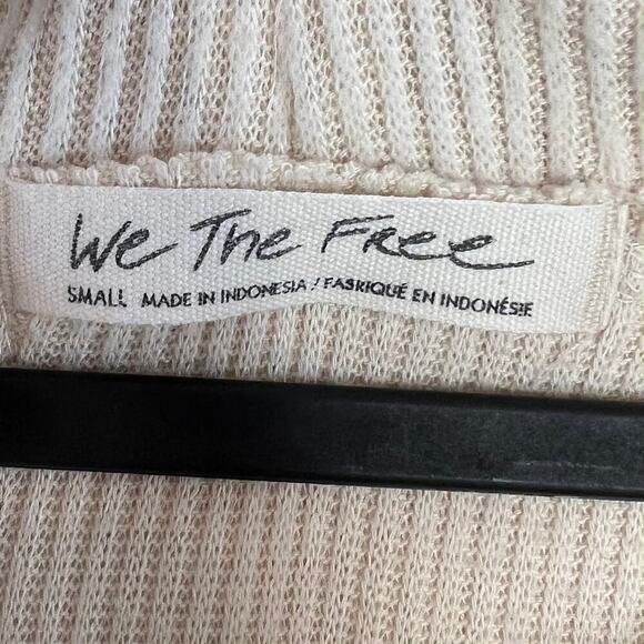 Free People x REVOLVE Cream Juicy Ribbed Pullover Surplice Back Sweater Small - Picture 6 of 9